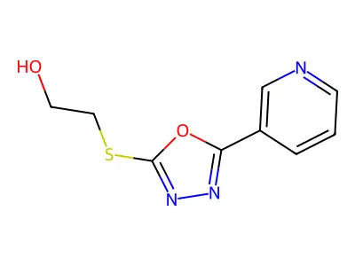 2-((5-(Pyridin-3-yl)-1,3,4-oxadiazol-2-yl)thio)ethanol structure