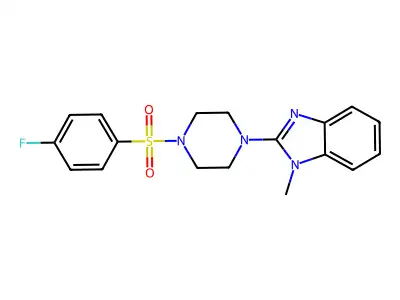 2-[4-(4-Fluorophenyl)sulfonylpiperazin-1-yl]-1-methylbenzimidazole structure