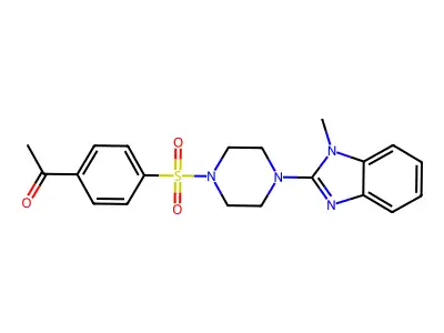 1-[4-[4-(1-Methylbenzimidazol-2-yl)piperazin-1-yl]sulfonylphenyl]ethanone structure