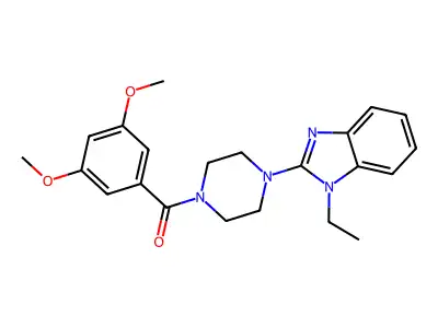 2-[4-(3,5-Dimethoxybenzoyl)piperazin-1-YL]-1-ethyl-1H-1,3-benzodiazole structure