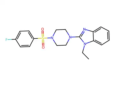 Piperazine, 1-(1-ethyl-1H-benzimidazol-2-YL)-4-[(4-fluorophenyl)sulfonyl]- structure