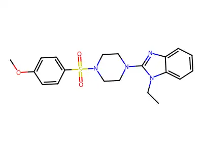 1-Ethyl-2-[4-(4-methoxyphenyl)sulfonyl-1-piperazinyl]benzimidazole structure