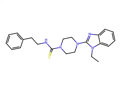 4-(1-Ethyl-1H-benzoimidazol-2-yl)-piperazine-1-carbothioic acid phenethyl-amide structure