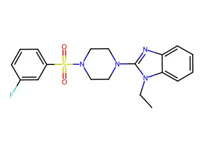 1-Ethyl-2-[4-(3-fluorophenyl)sulfonylpiperazin-1-yl]benzimidazole structure