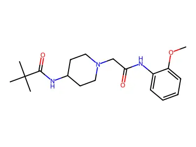 N-(1-{[(2-methoxyphenyl)carbamoyl]methyl}piperidin-4-yl)-2,2-dimethylpropanamide structure