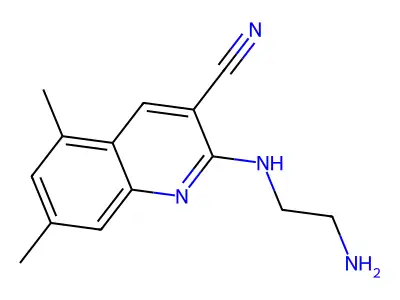 2-((2-Aminoethyl)amino)-5,7-dimethylquinoline-3-carbonitrile structure