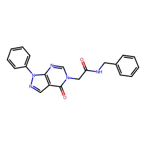 N-Benzyl-2-(4-oxo-1-phenyl-1,4-dihydro-pyrazolo[3,4-d]pyrimidin-5-yl)-acetamide structure