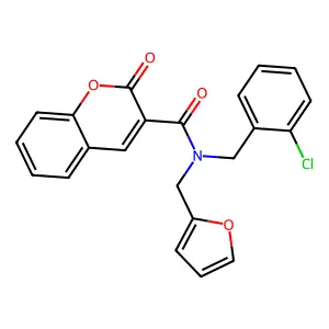 N-(2-chlorobenzyl)-N-(furan-2-ylmethyl)-2-oxo-2H-chromene-3-carboxamide structure