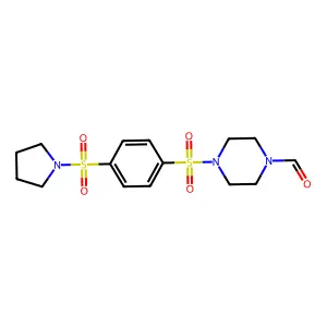 1-Piperazinecarboxaldehyde, 4-[[4-(1-pyrrolidinylsulfonyl)phenyl]sulfonyl]- structure