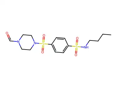 N-Butyl-4-(4-formylpiperazine-1-sulfonyl)benzene-1-sulfonamide structure