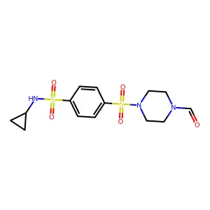 N-Cyclopropyl-4-(4-formylpiperazine-1-sulfonyl)benzene-1-sulfonamide structure