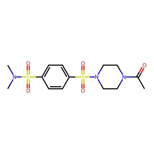 Piperazine, 1-acetyl-4-[[4-[(dimethylamino)sulfonyl]phenyl]sulfonyl]- structure