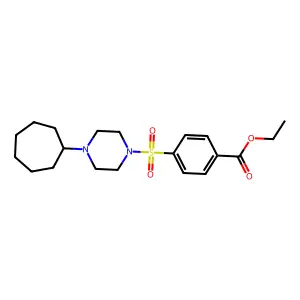 Ethyl 4-[(4-cycloheptyl-1-piperazinyl)sulfonyl]benzoate structure