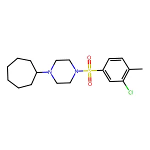 Piperazine, 1-[(3-chloro-4-methylphenyl)sulfonyl]-4-cycloheptyl-(9CI) structure