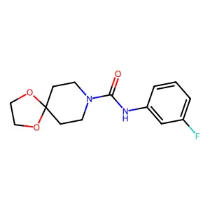N-(3-fluorophenyl)-1,4-dioxa-8-azaspiro[4.5]decane-8-carboxamide structure