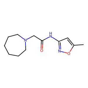 2-(1-azepanyl)-N-(5-methyl-3-isoxazolyl)acetamide structure