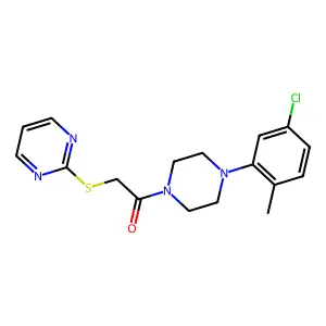Piperazine, 1-(5-chloro-2-methylphenyl)-4-[(2-pyrimidinylthio)acetyl]- structure