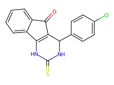4-(4-chlorophenyl)-2-thioxo-1,2,3,4-tetrahydro-5H-indeno[1,2-d]pyrimidin-5-one structure