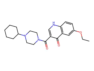 (4-Cyclohexyl-1-piperazinyl)(6-ethoxy-4-hydroxy-3-quinolinyl)methanone structure