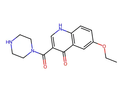 Piperazine, 1-[(6-ethoxy-4-hydroxy-3-quinolinyl)carbonyl]- structure