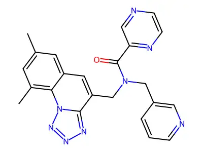 N-[(7,9-Dimethyltetrazolo[1,5-a]quinolin-4-yl)methyl]-N-(3-pyridinylmethyl)-2-pyrazinecarboxamide structure