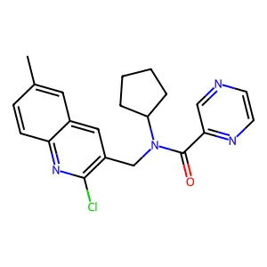 N-[(2-Chloro-6-methyl-3-quinolinyl)methyl]-N-cyclopentyl-2-pyrazinecarboxamide structure