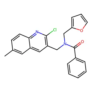 N-((2-Chloro-6-methylquinolin-3-yl)methyl)-N-(furan-2-ylmethyl)benzamide structure