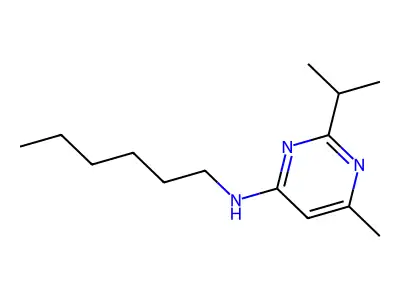 N-hexyl-2-isopropyl-6-methyl-4-pyrimidinamine structure