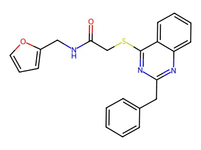 2-[(2-Benzyl-4-quinazolinyl)sulfanyl]-N-(2-furylmethyl)acetamide structure