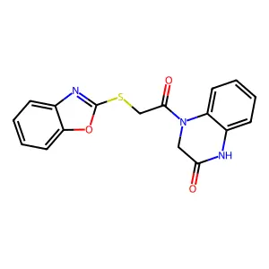 2(1H)-Quinoxalinone,4-[(2-benzoxazolylthio)acetyl]-3,4-dihydro-(9CI) structure