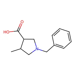 (3R,4R)-1-benzyl-4-methylpyrrolidine-3-carboxylic acid structure