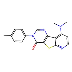 9-(dimethylamino)-3-(4-methylphenyl)pyrido[3',2':4,5]thieno[3,2-d]pyrimidin-4(3H)-one structure