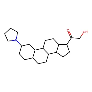 5-beta-Pregnan-20-one, 2-alpha-pyrrolidinyl-21-hydroxy- structure