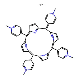 Tetrakis(N-methyl-4-pyridinium)yl-porphine iron(III) complex structure