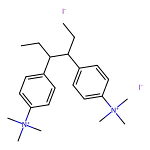 4,4'-(Hexane-3,4-diyl)bis(N,N,N-trimethylanilinium) diiodide structure