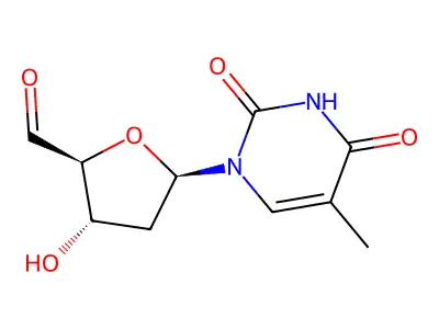 Thymidine-5'-aldehyde structure
