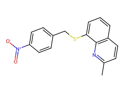 2-Methyl-8-(4-nitro-benzylsulfanyl)-quinoline structure