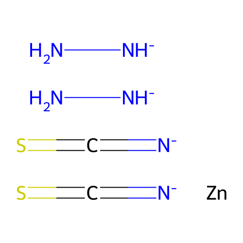Zinc thiocyanate hydrazine structure