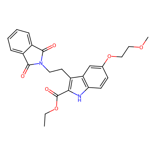 Ethyl 3-[2-(1,3-dioxoisoindol-2-yl)ethyl]-5-(2-methoxyethoxy)-1H-indole-2-carboxylate structure