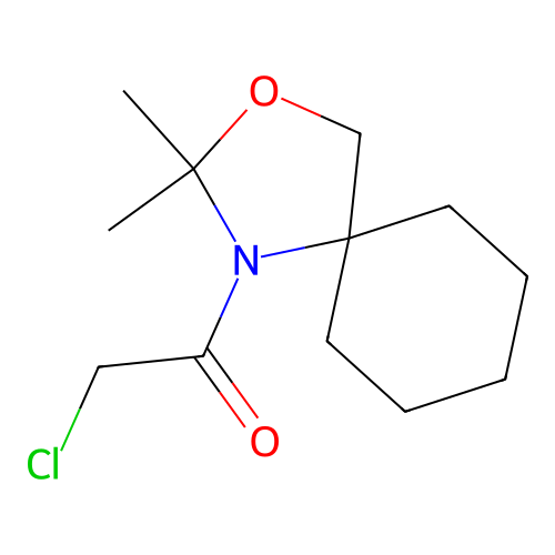 3-Oxa-1-azaspiro(4.5)decane, 1-(chloroacetyl)-2,2-dimethyl- structure