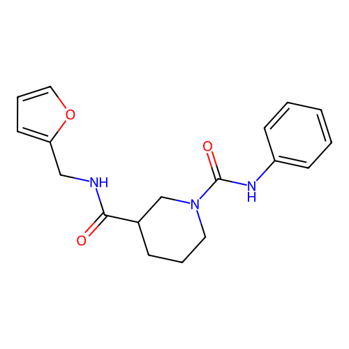3-N-(furan-2-ylmethyl)-1-N-phenylpiperidine-1,3-dicarboxamide structure