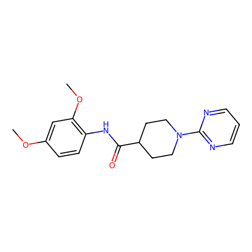 N-(2,4-dimethoxyphenyl)-1-(pyrimidin-2-yl)piperidine-4-carboxamide structure