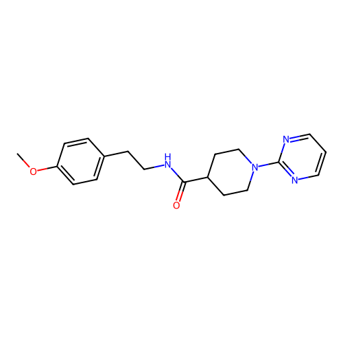 N-[2-(4-methoxyphenyl)ethyl]-1-(pyrimidin-2-yl)piperidine-4-carboxamide structure