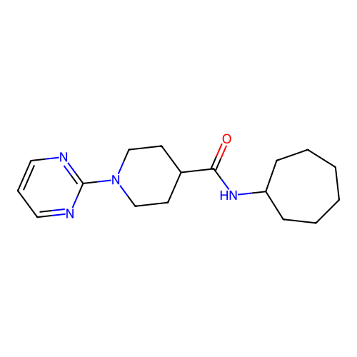 N-cycloheptyl-1-(pyrimidin-2-yl)piperidine-4-carboxamide structure