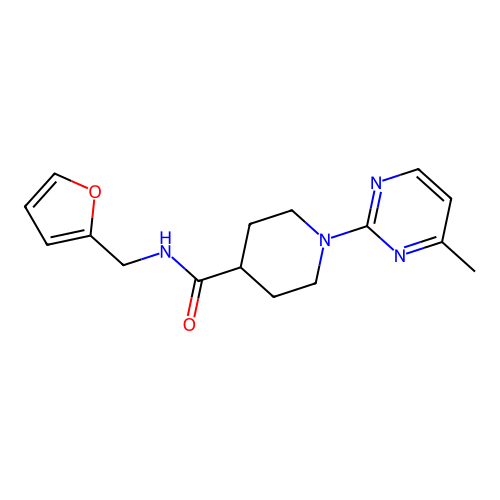 N-(2-furylmethyl)-1-(4-methylpyrimidin-2-yl)piperidine-4-carboxamide structure