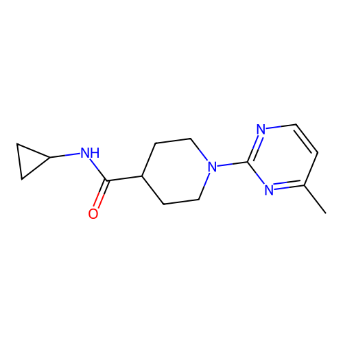 N-cyclopropyl-1-(4-methylpyrimidin-2-yl)piperidine-4-carboxamide structure
