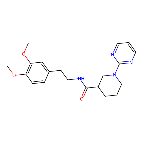 N-[2-(3,4-dimethoxyphenyl)ethyl]-1-(pyrimidin-2-yl)piperidine-3-carboxamide structure
