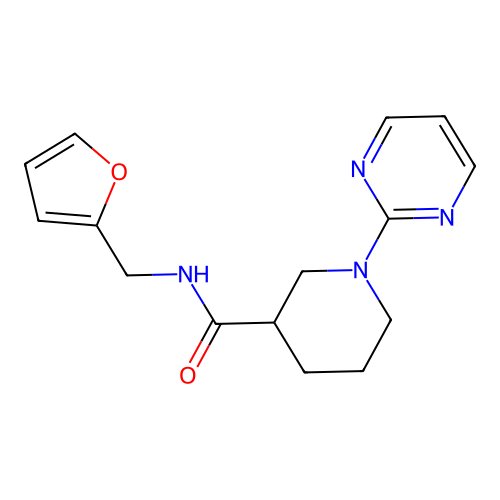 N-(furan-2-ylmethyl)-1-(pyrimidin-2-yl)piperidine-3-carboxamide structure