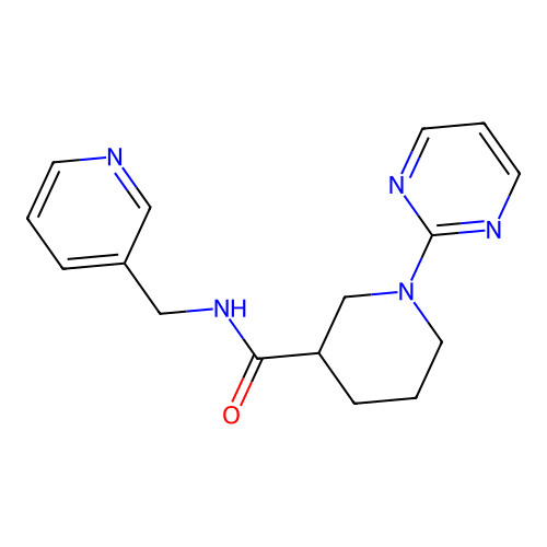 N-(pyridin-3-ylmethyl)-1-(pyrimidin-2-yl)piperidine-3-carboxamide structure