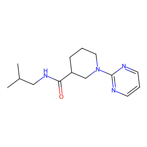 N-(2-methylpropyl)-1-(pyrimidin-2-yl)piperidine-3-carboxamide structure